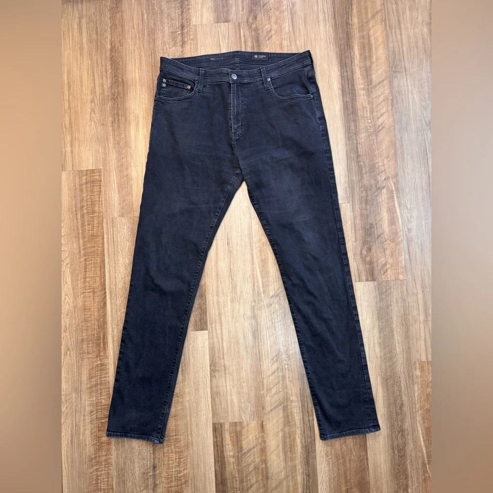 AG Adriano Goldschmied Charcoal Black Modern Slim Men’s Jeans, 38x34 - Picture 4 of 11